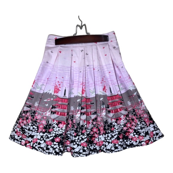 Women’s Pastel Pink Cherry Blossom Flare Skirt Small - Picture 2 of 3
